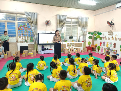 Trường mầm non hoạ my tổ chức thao giảng hoạt động giáo dục âm nhạc